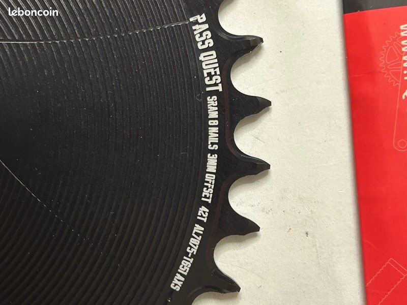 G] Plateau vélo 42 dents SRAM 8 trous – alu usiné - Équipements vélos