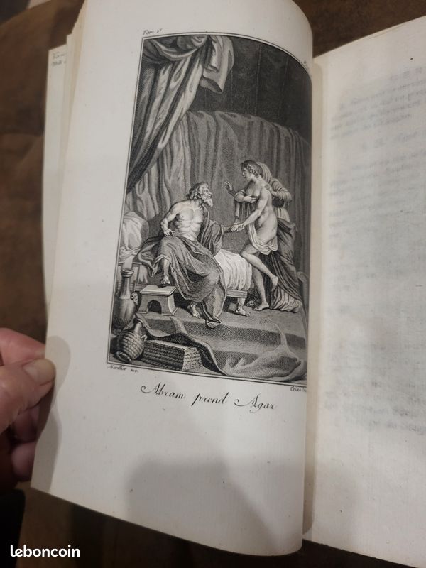 Superbe édition 2 tomes « La Sainte Bible » M. Le Maistre de Saci ornée de 300 figures gravées d’après les dessins de M. Marillier (Paris – Defer de Maisonneuve – de l’imprimerie de Monsieur – 1789) (image 8)