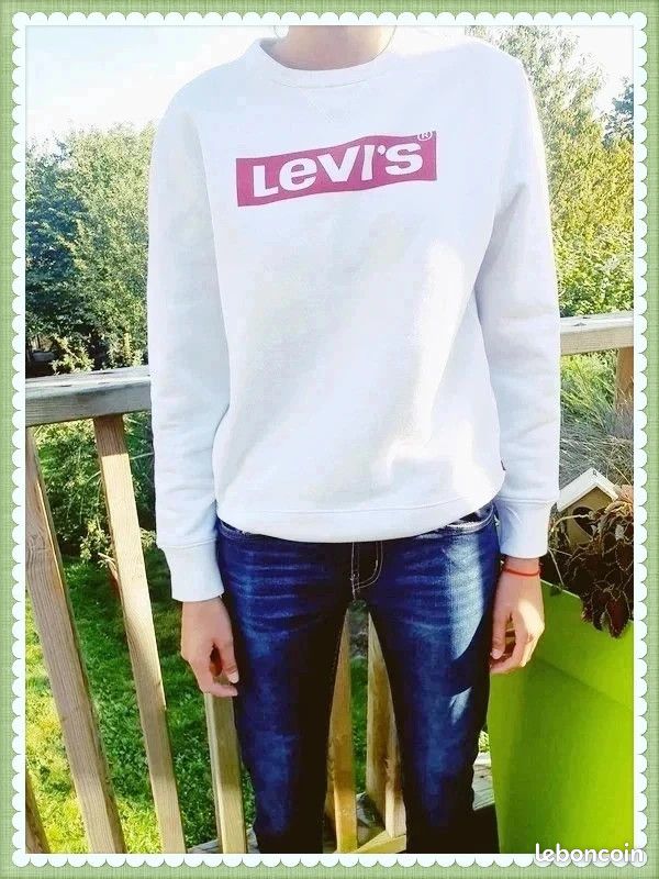 Levis Levi's sweat blanc impeccable mixte taille S 36 Neuf à voir