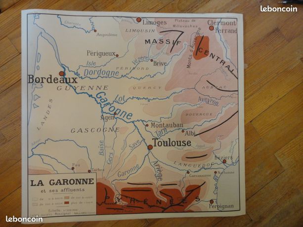 9 cartes d'écoles anciennes Rossignol double face vintage années 60 régions pays monde continent (image 11)