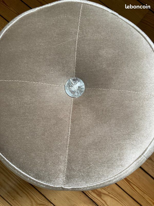 Pouf rond beige (image 2)