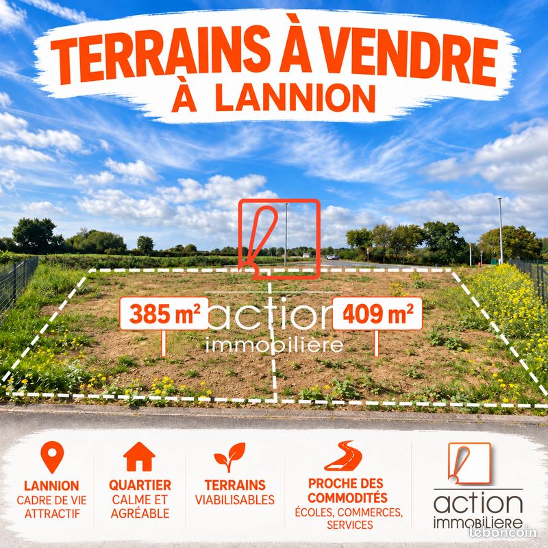 Terrain 385 m² · à Lannion · 385 m² · 51 975 €