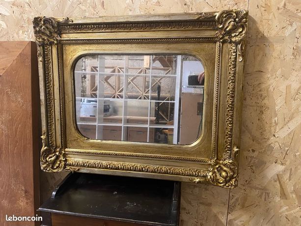 Miroir Style Louis XV - Résine Dorée - Vintage Hauteur 51 Cm - Milieu XXe