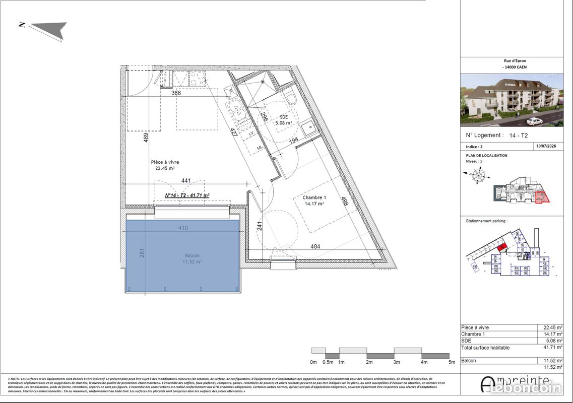 Appartement 2 pièces 41 m² · à Caen · 41 m² · 199 000 €