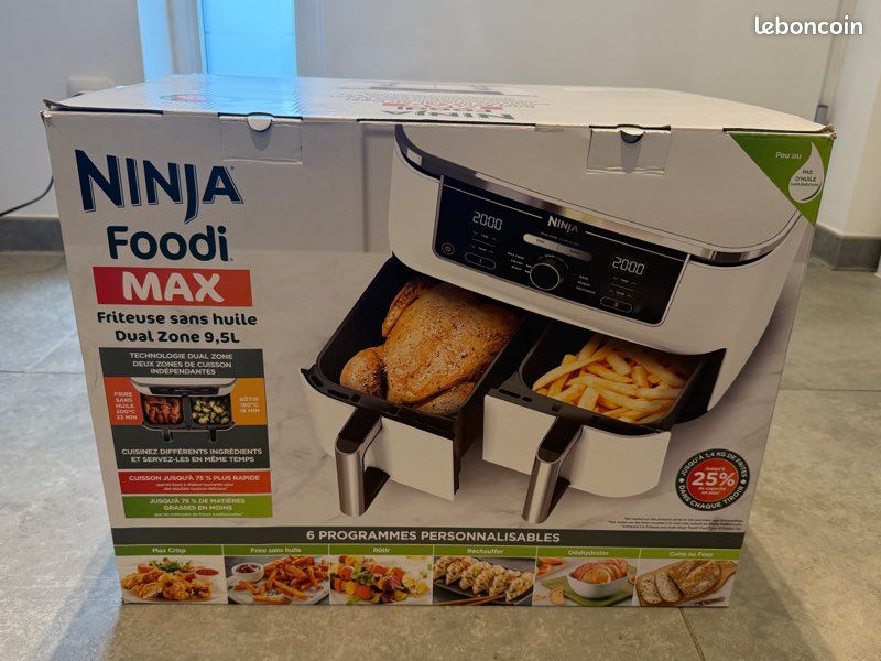 Air Fryer Ninja Foodi MAX Dual Zone AF400EU Blanc – Excellent état – Sous garantie (image 8)