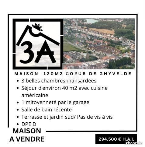 Maison 4 pièces 120 m² · à Ghyvelde · 120 m² · 293 900 €