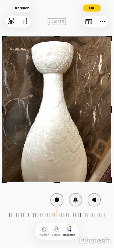 Vase Royal Copenhagen – Greenland Porcelaine blanche en relief – Modèle 5012 (image 1)