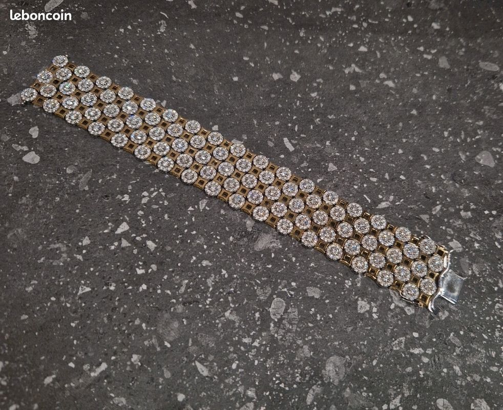 Bracelet En Or 18 Carats Avec Diamants – 0.72 Carat, Poids 13.57g, Or Jaune, Occasion (déjà Porté)