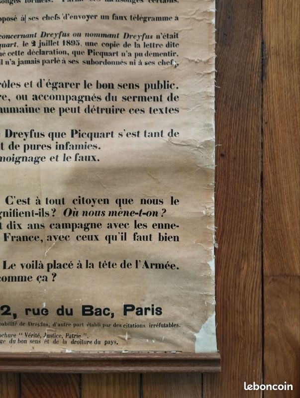 Action Française, Grande affiche entoilée, 1906, "2e Appel au Pays - Picquart au Ministère" (image 7)