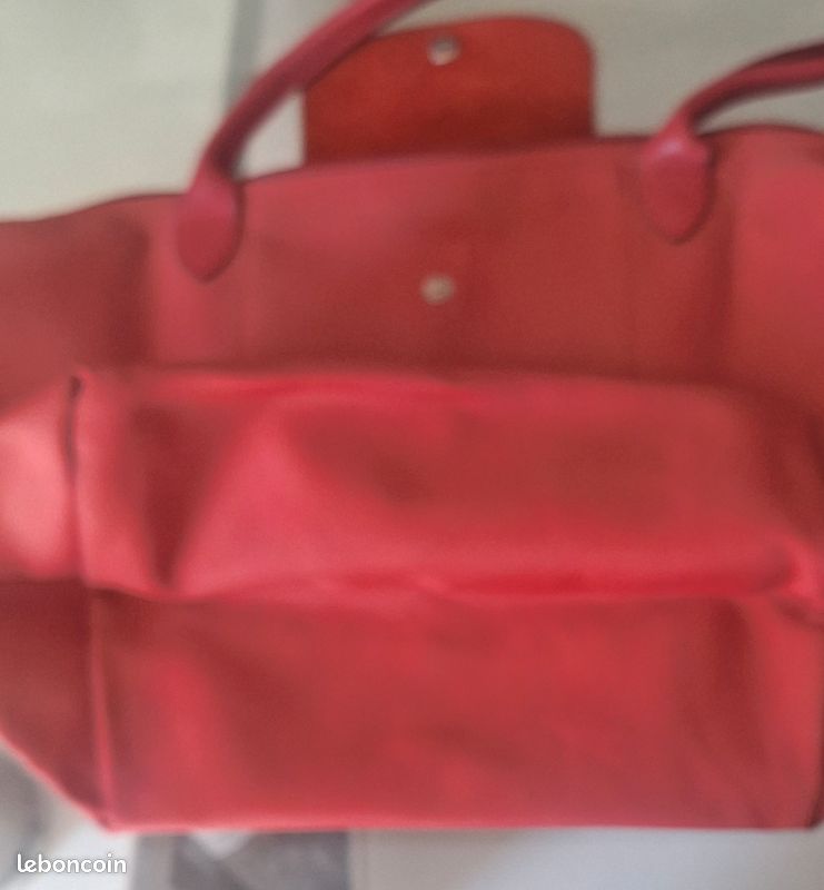 Sac Longchamp pliage authentique taille L corail (image 6)