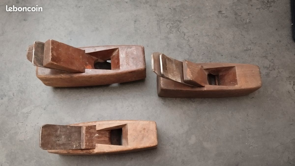 Lot de 3 rabots de menuiserie vintage (image 3)