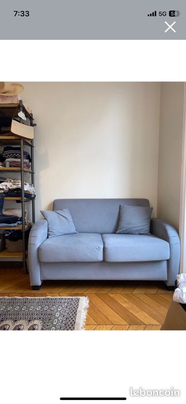 Canapé convertible scandinave vert gris (image 3)
