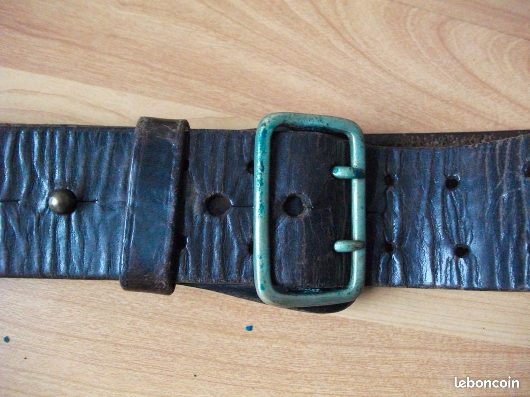 Collector -Ceinture OFFICIER CUIR 115cm / Modèle ancien /T.B.E" (image 4)