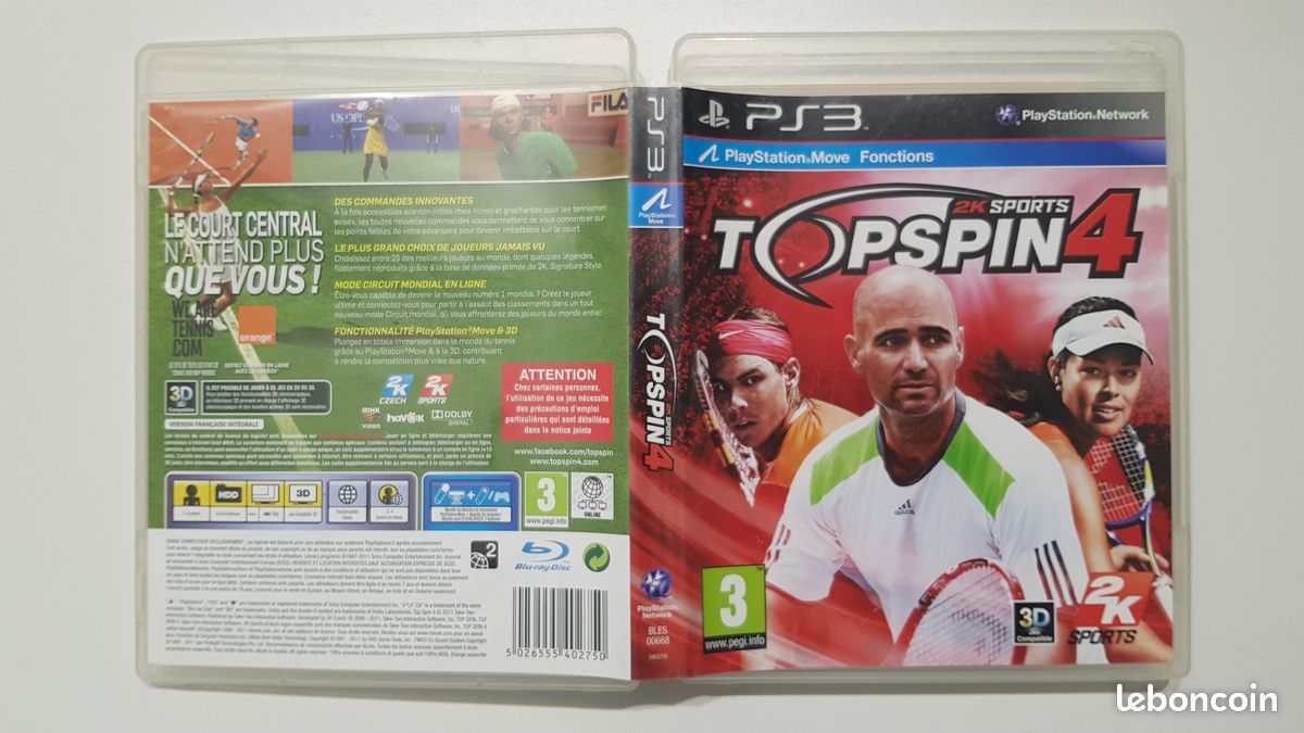 Jeu Topspin 4 PS3 - Bon état, Avec Notice - Jeu De Tennis Sony
