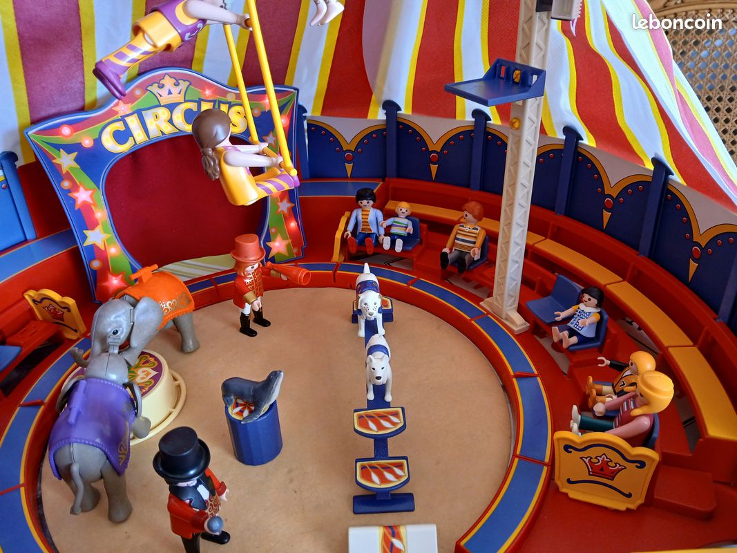 PLAYMOBIL LOT CIRQUE 4230/ Chapiteau Clown Personnages Singe EUR 45,00