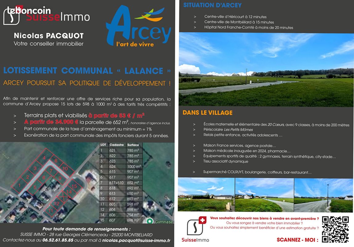 Terrain 754 m² · à Arcey · 754 m² · 39 900 €