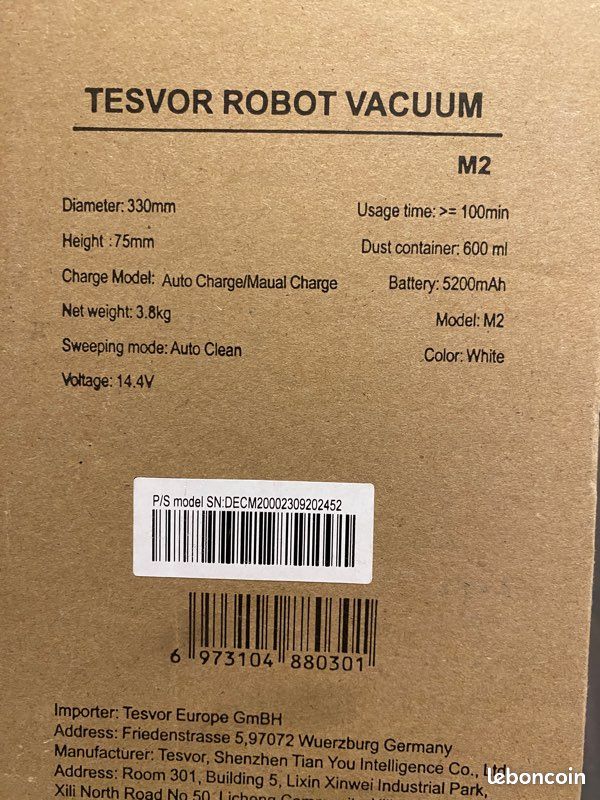 Vente - Tesvor robot connecte vacuum M2 (image 3)