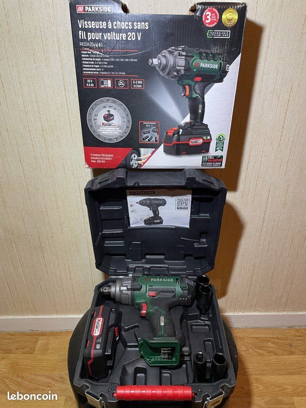 Clé à choc Parkside 400nm avec batterie 20V Bricolage