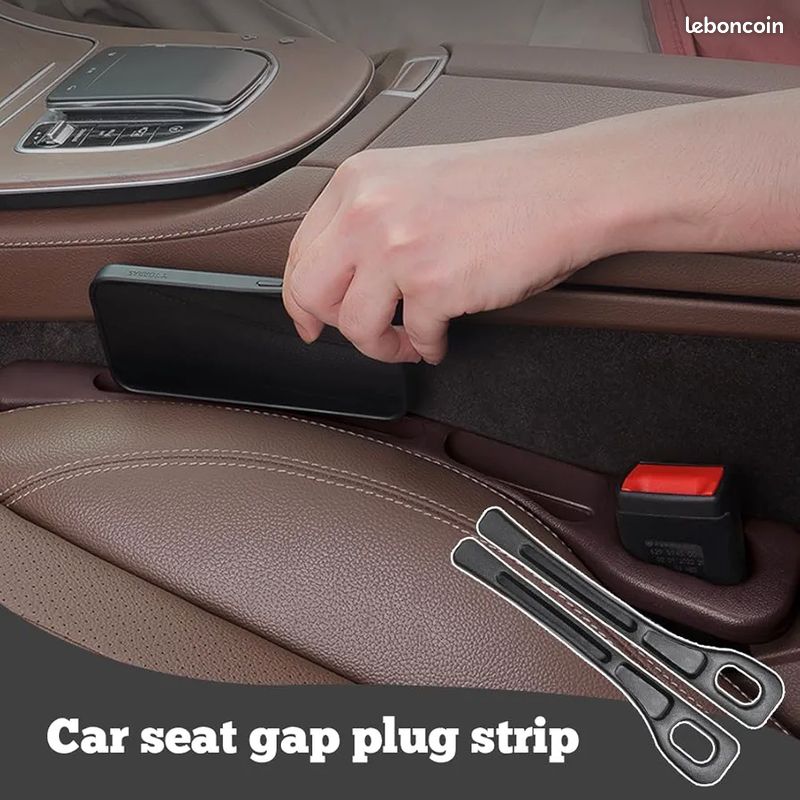 Remplisseur Universel Pour Espace Entre Sièges Auto - 2 Pièces Noir - Accessoire Voiture Anti-Chute - Rangement Téléphone Et Petits Objets