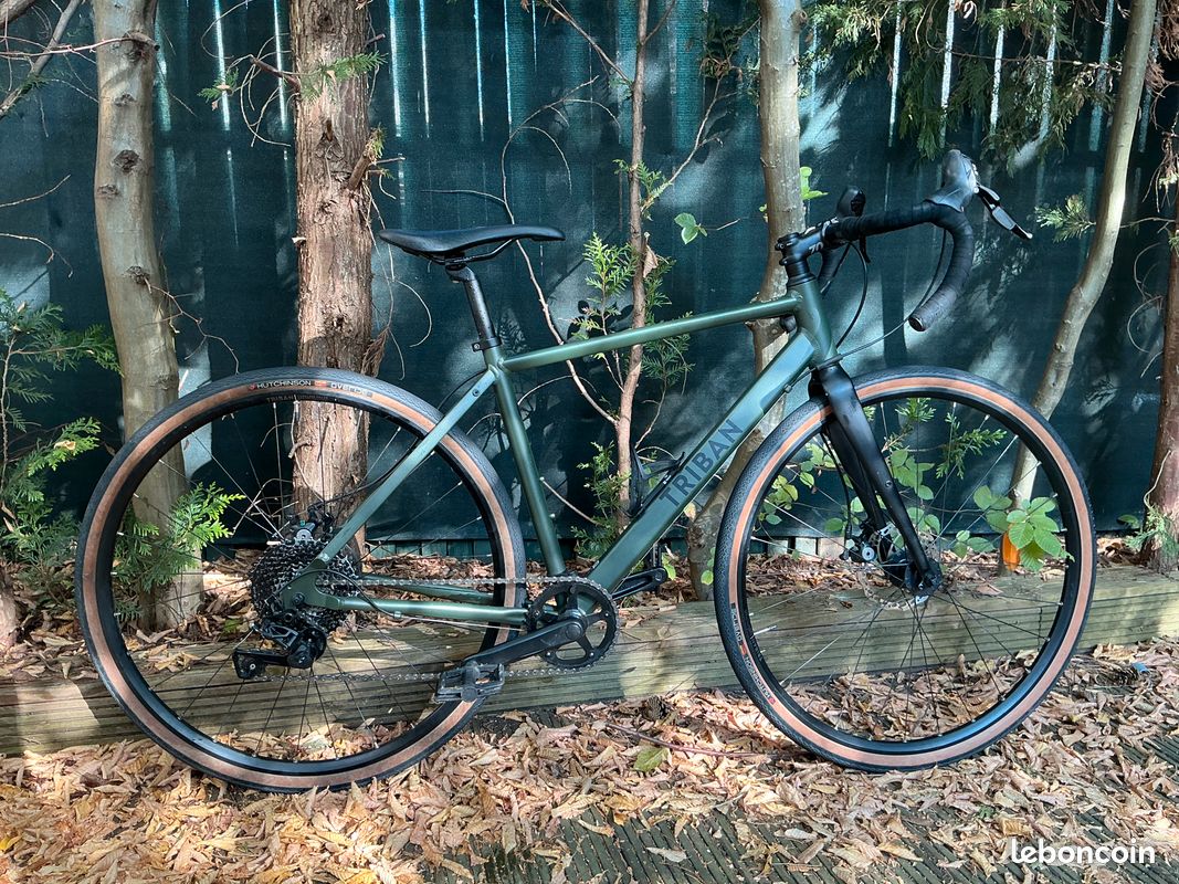 Gravel Triban RC 120 GRVL - taille S - vert kaki (image 1)