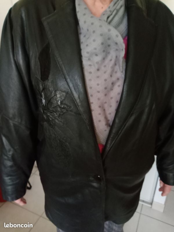 Vente veste en cuir noir (image 2)