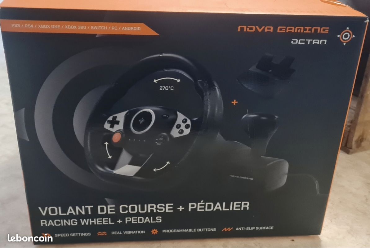 Volant de course +pedalier jeux video (image 1)