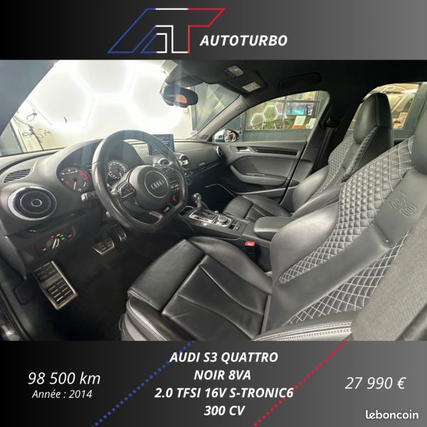 Audi S3 SPORTBACK 2.0 TFSI 300CH Garantie 12 mois QUATTRO S TRONIC 6 (image 12)