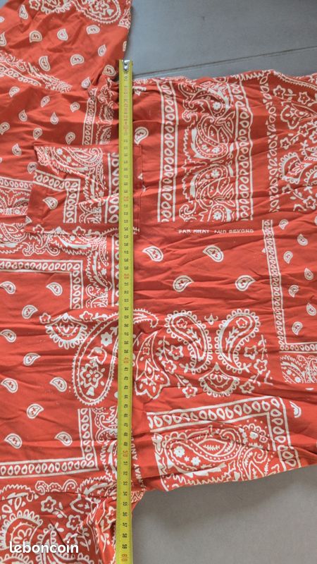 H&M Men's Oversized T-Shirt / Orange Bandana Paisley Cotton Stretch / Size M (image 5)
