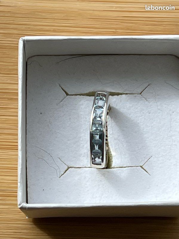 Bague Clio Blue en argent et aiguë marine (image 3)