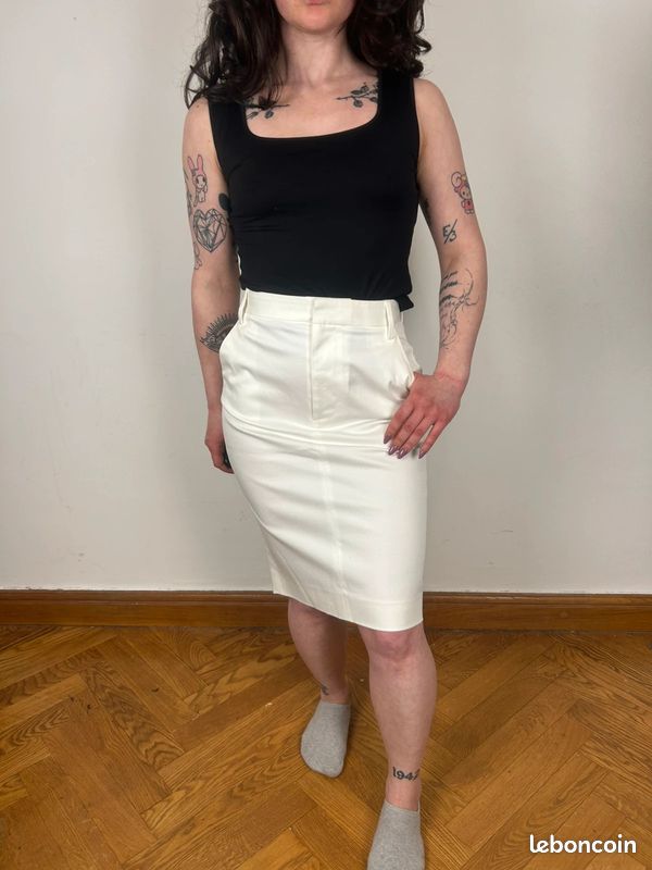 Jupe tailleur blanche Dsquared2 T36 (image 1)