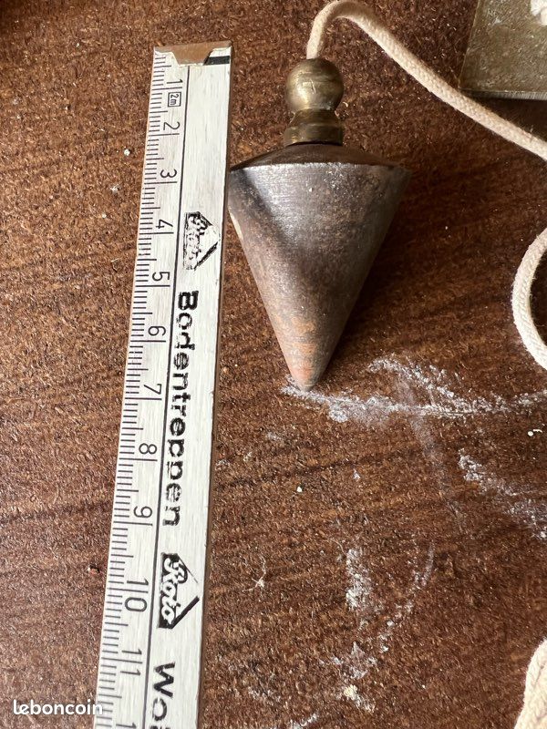 Fil à Plomb En Laiton Fayet – Outil Ancien De Maçon N°26 / 1136, Made In France