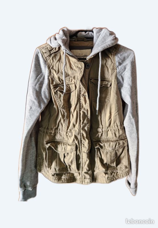 Veste cargo à manches tricotées gris (image 1)