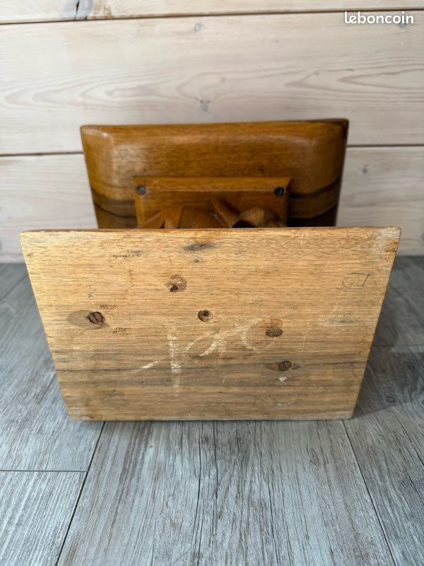 Tabouret vintage éléphant Teck 1950s déco africain (image 8)