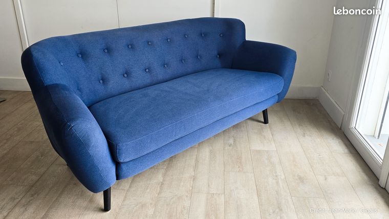 Canapé Fixe BoConcept Vert - 100% Coton - Bon état - L 160 X H 60 Cm