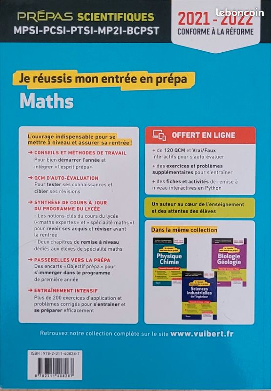 Manuel d'exercices corrigés de Maths pour l'entrée en prépa (image 2)