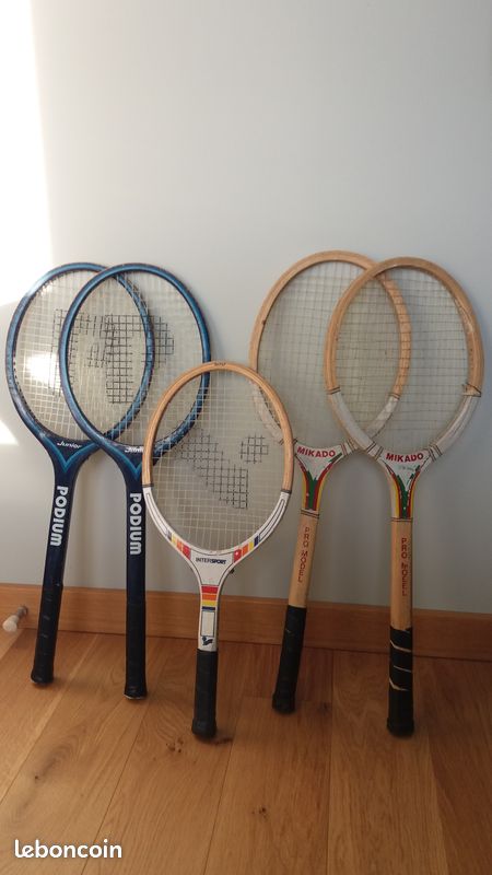 Raquettes de tennis vintage en bois, lot de 5 - Sport & Plein air