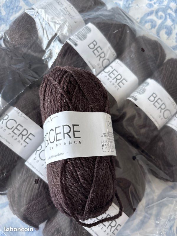 Lot De 10 Pelotes 100% Pure Laine Lavande - Fabriqué En France, Aiguilles 3/4, Crochet 2/3, Pour Tricot Et Crochet