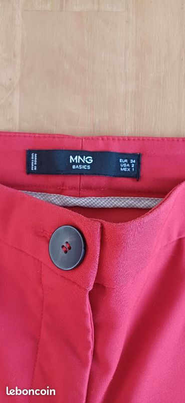 Pantalon femme chino rouge Mango 34 (image 4)