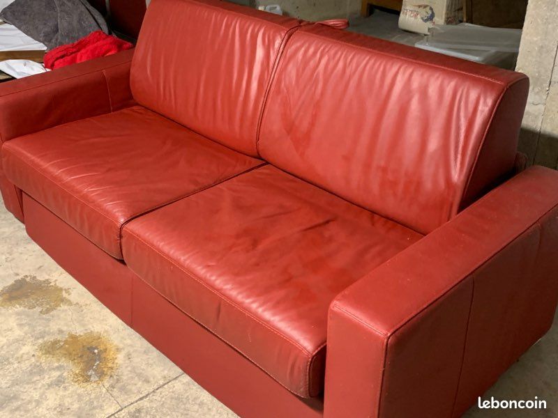 Vends canapé lit en cuir (image 2)