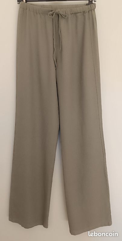 Pantalon coton lin kaki taille 34 (image 1)