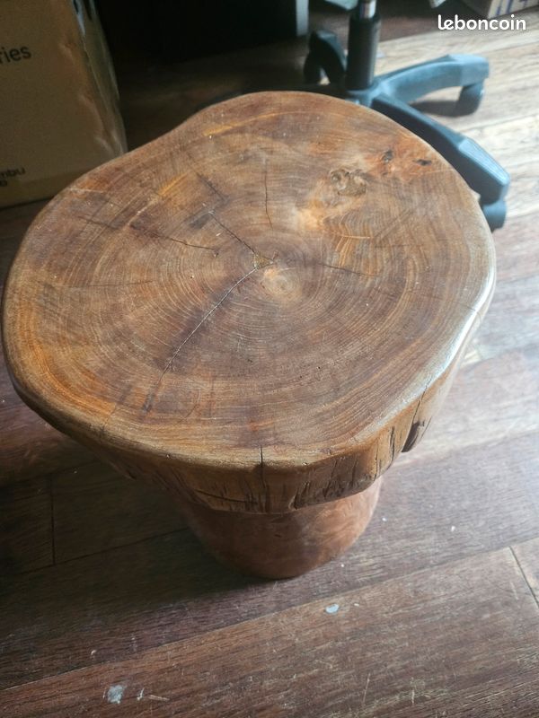 Table de chevet- tabouret teck TBE (image 1)