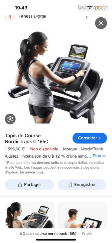 Nordictrack Treadmill Nordic C1650 Tapis De Course Nordic Track