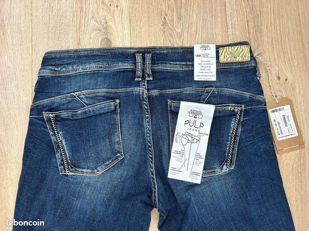 Jeans Lodge Pulp Slim 7/8ème LE TEMPS DES CERISES Taille 32 Neuf (image 6)