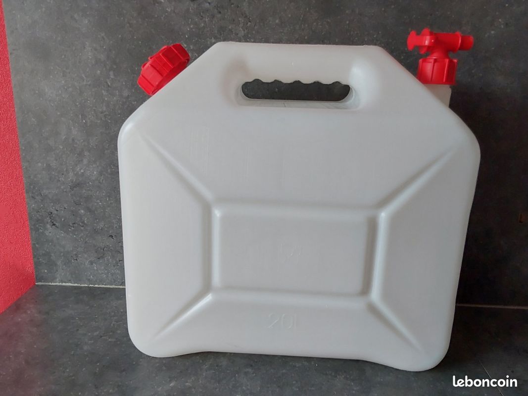 Lot De 2 Jerricans Alimentaires Cao – 20 Litres Chacun, Blanc, Avec Bouchon Verseur