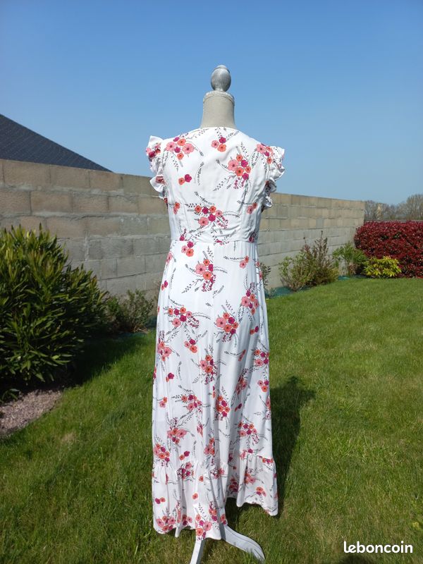 Robe Blanche Fleurie Longue Robe Florale Blanche