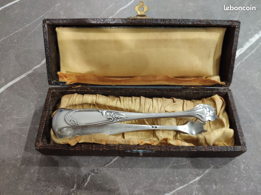 Pince à Sucre Art Nouveau En Métal Argenté - Avec Son écrin D'origine