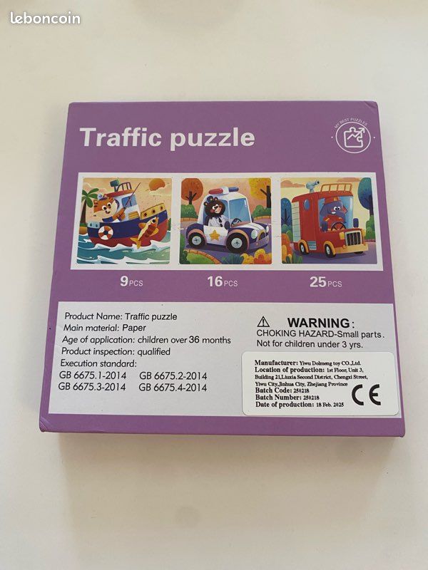 Livre puzzle enfant 3 en 1 50 pièces thème véhicule transport animal 3+ ans (image 2)