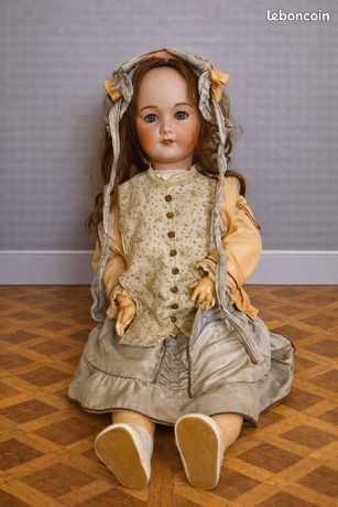 POUPÉE TETE PORCELAINE LIMOGES JEAN BOYER T8-oreilles percées-yeux fermés EUR 125,00 - FR