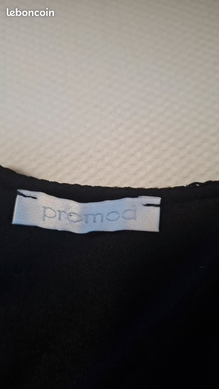 Robe noire à motifs gris argenté sans manches Promod 36 (image 7)