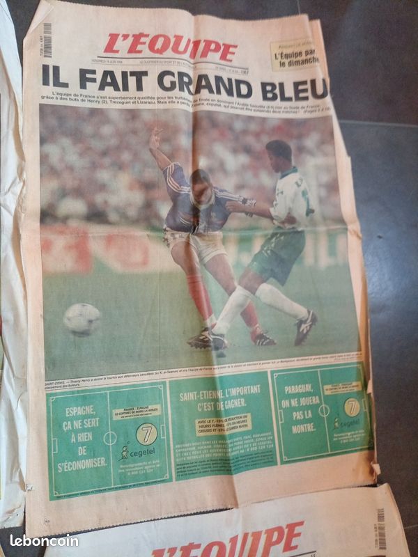 Collection Complète Journal L'Équipe Coupe Du Monde 98 - 64 Numéros - France Championne